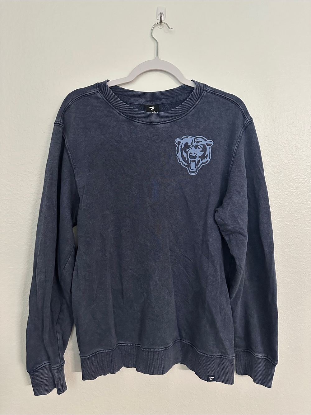 Fanatics Navy Crewneck Sweatshirt with Light Blue Bear Logo